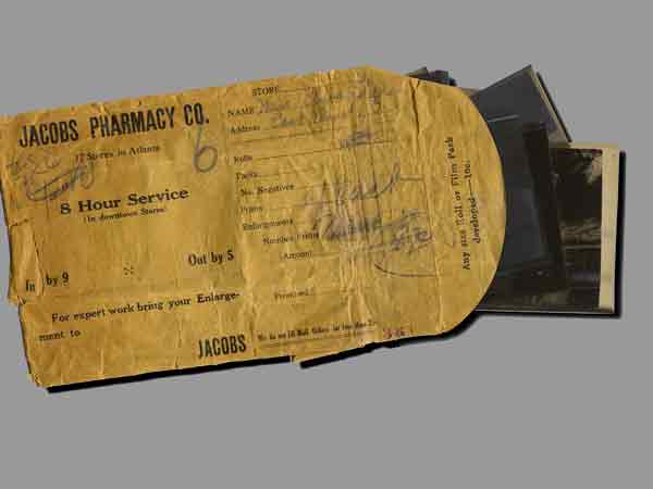 Photo: Faded envelope with old negatives from 1920s